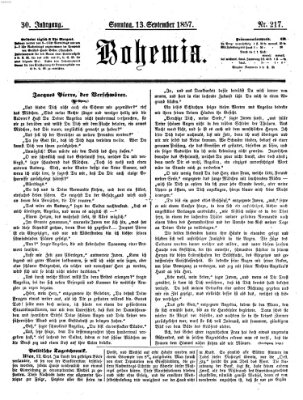 Bohemia Sonntag 13. September 1857