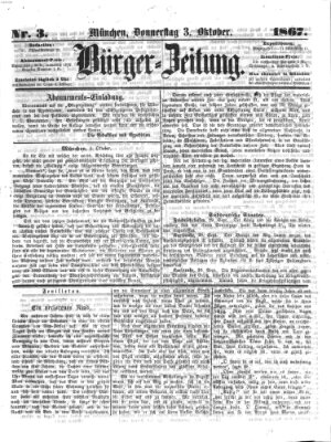 Bürger-Zeitung Donnerstag 3. Oktober 1867
