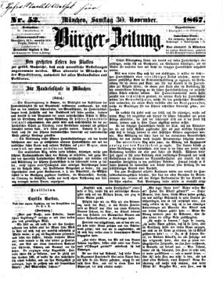 Bürger-Zeitung Samstag 30. November 1867