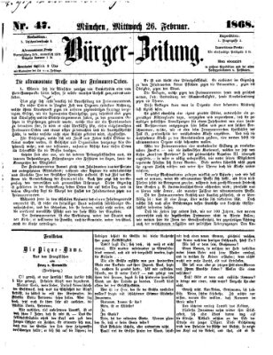 Bürger-Zeitung Mittwoch 26. Februar 1868