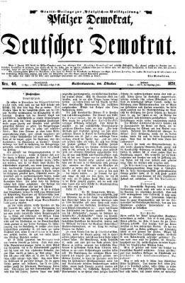 Deutscher Demokrat (Pfälzische Volkszeitung) Sonntag 30. Oktober 1870