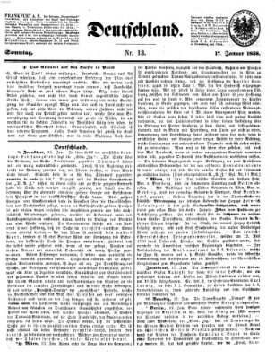 Deutschland Sonntag 17. Januar 1858