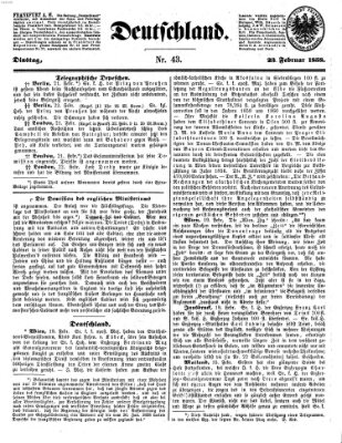 Deutschland Dienstag 23. Februar 1858
