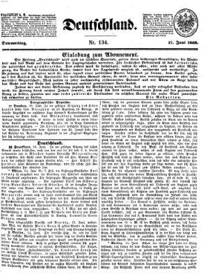 Deutschland Donnerstag 17. Juni 1858