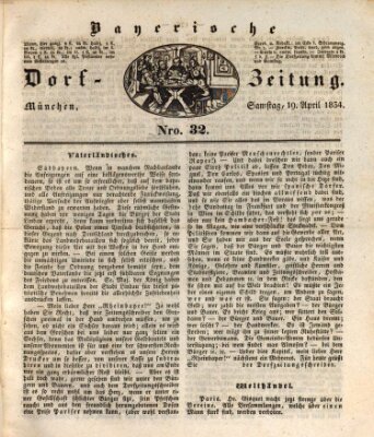 Die Bayerische Dorfzeitung (Münchener Bote für Stadt und Land) Samstag 19. April 1834