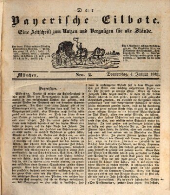 Baierscher Eilbote (Münchener Bote für Stadt und Land) Donnerstag 4. Januar 1838