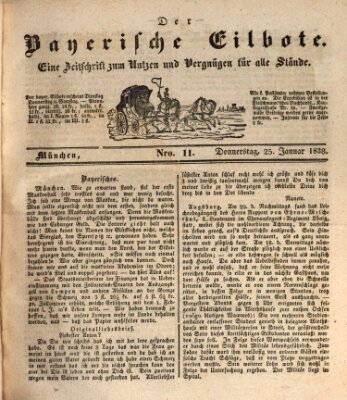 Baierscher Eilbote (Münchener Bote für Stadt und Land) Donnerstag 25. Januar 1838