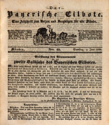 Baierscher Eilbote (Münchener Bote für Stadt und Land) Samstag 9. Juni 1838