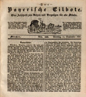 Baierscher Eilbote (Münchener Bote für Stadt und Land) Dienstag 11. September 1838