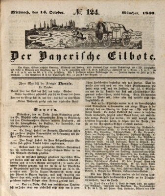Baierscher Eilbote (Münchener Bote für Stadt und Land) Mittwoch 14. Oktober 1840