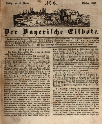 Baierscher Eilbote (Münchener Bote für Stadt und Land) Freitag 14. Januar 1842