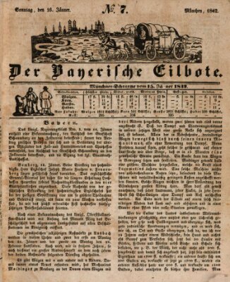 Baierscher Eilbote (Münchener Bote für Stadt und Land) Sonntag 16. Januar 1842