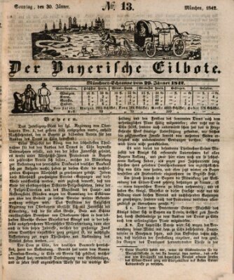 Baierscher Eilbote (Münchener Bote für Stadt und Land) Sonntag 30. Januar 1842