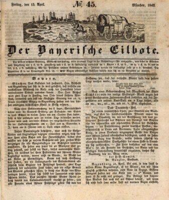Baierscher Eilbote (Münchener Bote für Stadt und Land) Freitag 15. April 1842