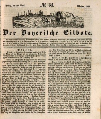 Baierscher Eilbote (Münchener Bote für Stadt und Land) Freitag 28. April 1843