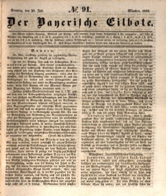 Baierscher Eilbote (Münchener Bote für Stadt und Land) Sonntag 30. Juli 1843