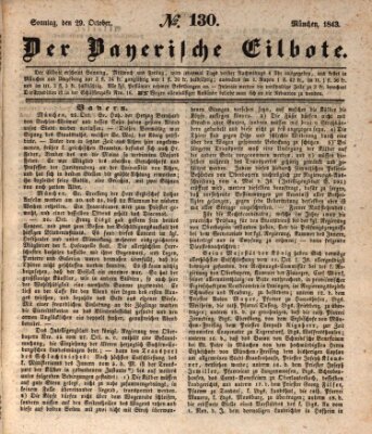 Baierscher Eilbote (Münchener Bote für Stadt und Land) Sonntag 29. Oktober 1843
