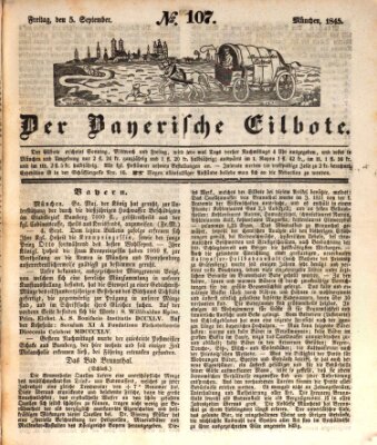 Baierscher Eilbote (Münchener Bote für Stadt und Land) Freitag 5. September 1845