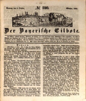 Baierscher Eilbote (Münchener Bote für Stadt und Land) Sonntag 5. Oktober 1845