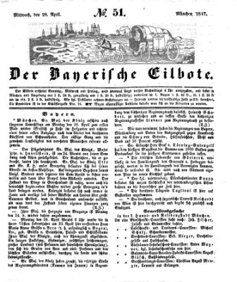 Baierscher Eilbote (Münchener Bote für Stadt und Land) Mittwoch 28. April 1847