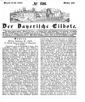 Baierscher Eilbote (Münchener Bote für Stadt und Land) Mittwoch 20. Oktober 1847