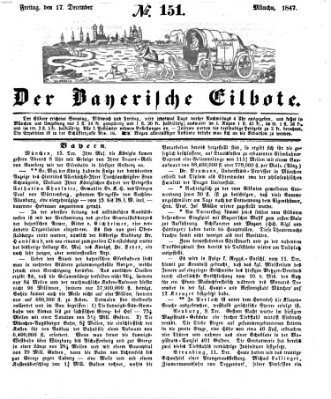Baierscher Eilbote (Münchener Bote für Stadt und Land) Freitag 17. Dezember 1847