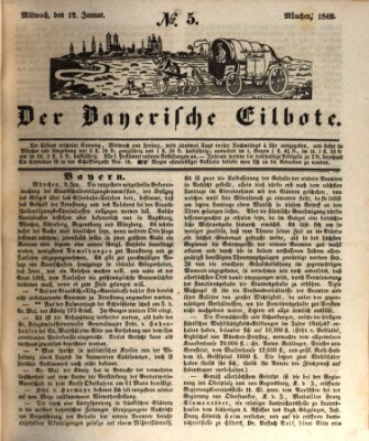 Baierscher Eilbote (Münchener Bote für Stadt und Land) Mittwoch 12. Januar 1848