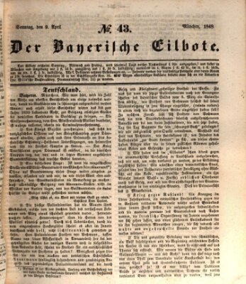 Baierscher Eilbote (Münchener Bote für Stadt und Land) Sonntag 9. April 1848
