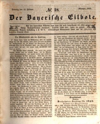 Baierscher Eilbote (Münchener Bote für Stadt und Land) Sonntag 11. Februar 1849