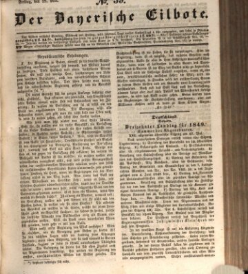 Baierscher Eilbote (Münchener Bote für Stadt und Land) Freitag 18. Mai 1849