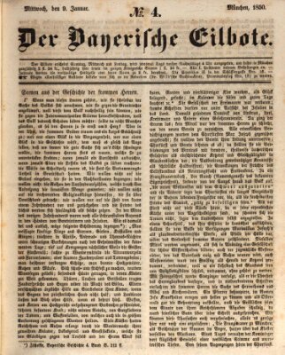 Baierscher Eilbote (Münchener Bote für Stadt und Land) Mittwoch 9. Januar 1850