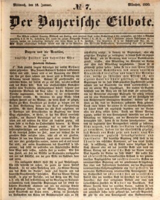 Baierscher Eilbote (Münchener Bote für Stadt und Land) Mittwoch 16. Januar 1850