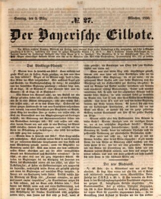 Baierscher Eilbote (Münchener Bote für Stadt und Land) Sonntag 3. März 1850