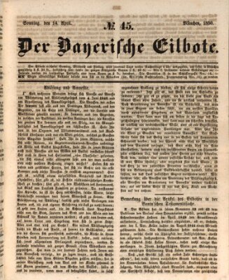 Baierscher Eilbote (Münchener Bote für Stadt und Land) Sonntag 14. April 1850
