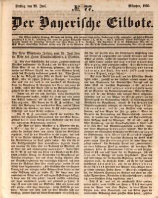 Baierscher Eilbote (Münchener Bote für Stadt und Land) Freitag 28. Juni 1850