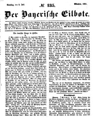 Baierscher Eilbote (Münchener Bote für Stadt und Land) Samstag 5. Juli 1851