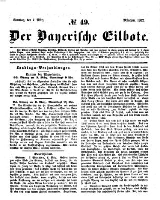 Baierscher Eilbote (Münchener Bote für Stadt und Land) Sonntag 7. März 1852