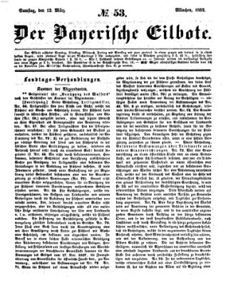 Baierscher Eilbote (Münchener Bote für Stadt und Land) Samstag 13. März 1852
