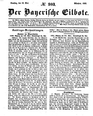 Baierscher Eilbote (Münchener Bote für Stadt und Land) Samstag 22. Mai 1852