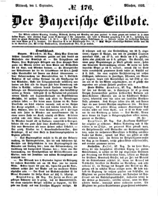Baierscher Eilbote (Münchener Bote für Stadt und Land) Mittwoch 1. September 1852