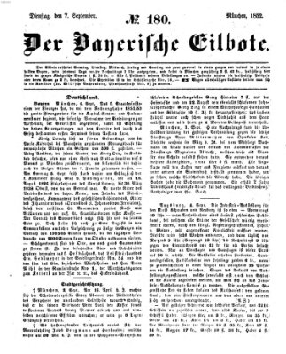 Baierscher Eilbote (Münchener Bote für Stadt und Land) Dienstag 7. September 1852