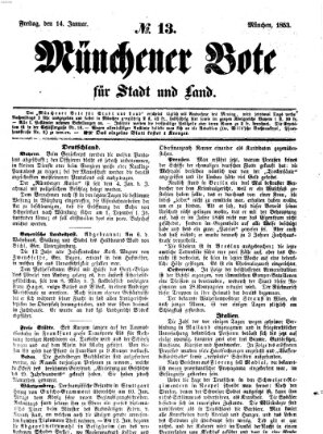 Münchener Bote für Stadt und Land Freitag 14. Januar 1853