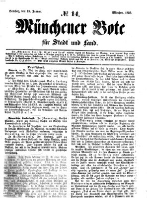 Münchener Bote für Stadt und Land Samstag 15. Januar 1853