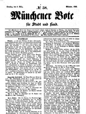 Münchener Bote für Stadt und Land Dienstag 8. März 1853