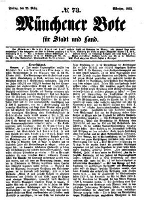 Münchener Bote für Stadt und Land Freitag 25. März 1853
