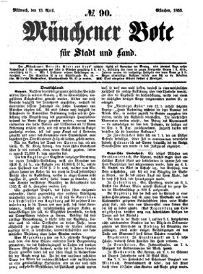 Münchener Bote für Stadt und Land Dienstag 19. April 1853