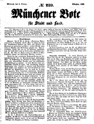 Münchener Bote für Stadt und Land Mittwoch 5. Oktober 1853