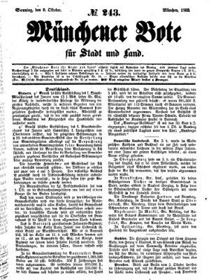 Münchener Bote für Stadt und Land Sonntag 9. Oktober 1853