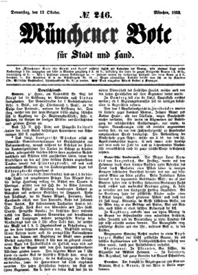 Münchener Bote für Stadt und Land Donnerstag 13. Oktober 1853