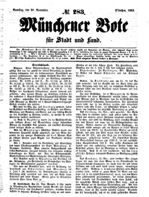 Münchener Bote für Stadt und Land Samstag 26. November 1853
